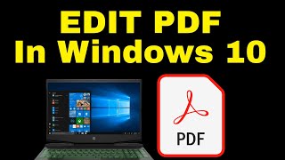 How To Edit PDF in Windows 10 [upl. by Ozzie]