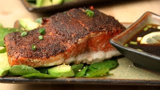 Pepper Crusted Salmon with WasabiLemon Dipping Sauce [upl. by Osborn]