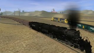 Trainz USA Locomotiva ALCo Big Boy 4014 com Trem de mercadorias nos Estados Unidos da América [upl. by Alia]