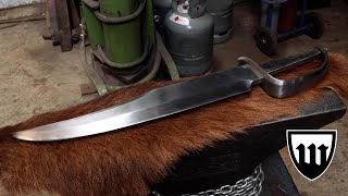 Forging a bowie knife for a giant part 3 making the guard [upl. by Ellehsal]