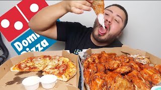 Dominos Pizza Mukbang  Pizza amp Wings [upl. by Procora]