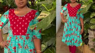 சூப்பரான New model dress Princess cut with centre pleated dress New model kurthi [upl. by Adnuahsor]