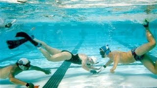 Underwater hockey [upl. by Ahsiekrats]