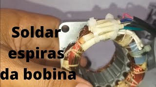 Como soldar os fios da bobina do ventilador [upl. by Guarino]