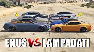 GTA 5 ONLINE  ENUS VS LAMPADATI WHICH IS FASTEST [upl. by Yartnod804]