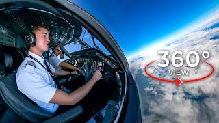 360° Airline Cockpit View FULL Flight  Dallas  Miami  American Eagle E145 [upl. by Adnohsek]