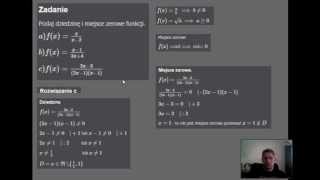 Funkcje  Dziedzina i miejsce zerowe funkcji [upl. by Nalniuq308]