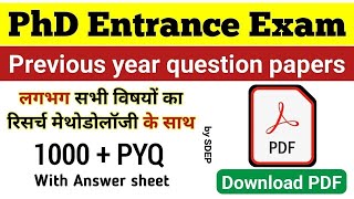 Phd Entrance PYQ Paper 2024  Paper1Research Methodology PYQ Phd Entrance Preparation 2024 phd [upl. by Berneta]