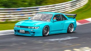 JDM Tuner Cars on the NÜRBURGRING SUPRA EVO R34 GTR RX7 Chaser S15 Impreza etc [upl. by Akerehs805]