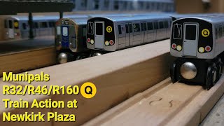 MTA Munipals R32R46R160 Q Train Action at Newkirk Plaza Weekend Schedule [upl. by Eimac]