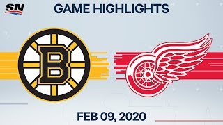 NHL Highlights  Bruins vs Red Wings – Feb 9 2020 [upl. by Nosimaj]