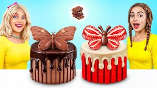 Chocolate Cake Decorating Challenge  Expensive amp Cheap Chocolate Competition by Candy Land [upl. by Ayaet]