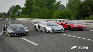 Forza 7 Drag race Lamborghini Centenario vs Veneno vs Aventador SV [upl. by Dunlavy113]