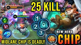 25 Kills Midlane Chip New Hero is Deadly  New Hero Tryout  MLBB [upl. by Filippa]