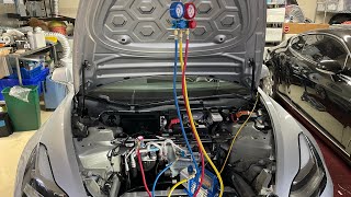 Tesla Model 3 AC Compressor Replacement [upl. by Atikal]