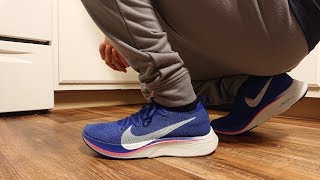 Nike Vaporfly 4 Flyknit ROYAL BLUE Review amp ON FEET [upl. by Icnan]