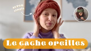 Je tricote un cache oreilles pour lhiver tuto tricot simple pour débutant [upl. by Sprage]