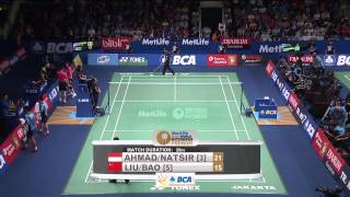 BCA Indonesia Open 2015  Badminton QF M2XD  AhmadNatsir vs Liu CBao YX [upl. by Eeliah]