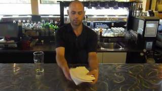 Fanning Napkins  Bartender Napkin Trick Bartending Tutorial [upl. by Nyleve]