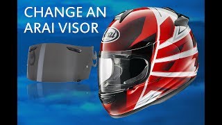 How to change the visor on an Arai Motorcycle Helmet [upl. by Aronek636]