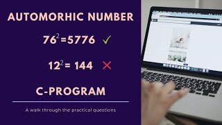 85 Program to check whether a number is Automorphic or not  C Programming [upl. by Marchal334]