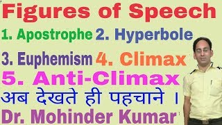 Figures of Speech  Apostrophe  Euphemism  Hyperbole  Climax  Anticlimax  ctms tutorial [upl. by Nimra60]