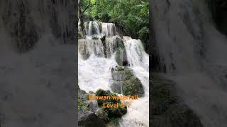 Erawan waterfall Level 6 shortsvideo nature travel waterfall follow video subscribe [upl. by Sairtemed]