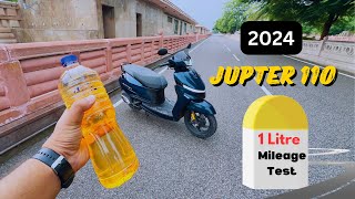 TVS Jupiter 110 mileage test 2024 Model  1ST Video on Youtube [upl. by Maegan]