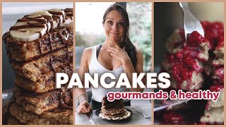 LES 3 MEILLEURES RECETTES DE PANCAKES HEALTHY 😍 Pancakes moelleux protéinés et rapides [upl. by Oderf]