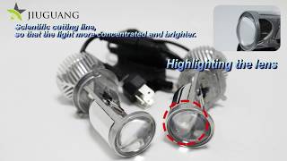 H4 Three Colors LED Headlight Bulb with Mini Projector Lens JGY6 [upl. by Aloap326]