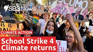 Climate action Students join School Strike 4 Climate  SBS News [upl. by Enrak]