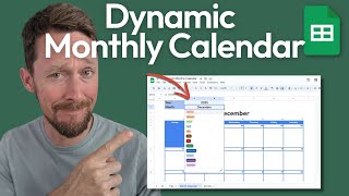 Dynamic Monthly Calendar in a Spreadsheet [upl. by Natanoy]