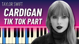 CardiganTik Tok Part EASY PIANO TUTORIAL  Taylor Swift [upl. by Raman]