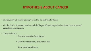 Hypothesises About Cancer [upl. by Trisa]