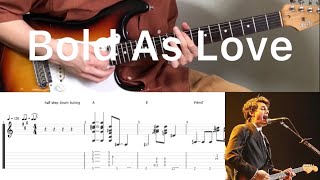 Jimi Hendrix John Mayer ver  Bold As Love guitar cover with tabs amp chords [upl. by Ingelbert525]