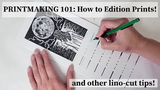 LinoCut Printmaking  How To Edition Your Prints  Carving and Printing a New Series of LinoCuts [upl. by Ahsasal568]