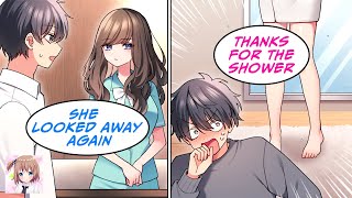 RomCom The receptionist who looks away got drenched When I lent her the shower… Manga Dub [upl. by Ojeitak]