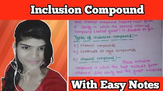 Inclusion Compound  Type of Inclusion Compound [upl. by Koloski]