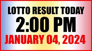 Lotto Result Today 2pm January 4 2024 Swertres Ez2 Pcso [upl. by Alig]