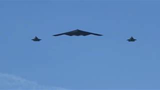 B2 Stealth Bomber and F35 flyover Rose Parade 2018 [upl. by Narud369]