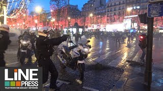 Gilets jaunes Acte 6  Forte mobilisation et tensions dans Paris  Paris  France 22 décembre 2018 [upl. by Anerbas]