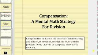 Mental Math Division Using Compensation [upl. by Ginelle]