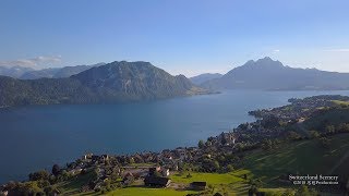 4K Weggis Vierwaldstättersee Luzern SWITZERLAND アルプス山脈 [upl. by Latini]