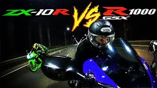 ЗАРУБА Suzuki GSXR 1000 K7 vs Kawasaki ZX10R Ninja 10 [upl. by Yecaj]