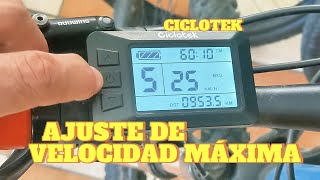 Ajuste de velocidad máxima en kits eléctricos Ciclotek [upl. by Danica]