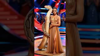 Girl dancing with Desert kingsnake AGT fusion live agt shorts [upl. by Melleta240]