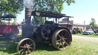 1929 Rumley Oil Pull tractor Starting Running and Driving at Almelund Threshing Show [upl. by Euqnimod]