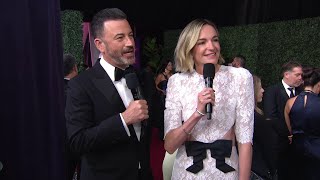 Jimmy Kimmel and Molly McNearney Emmy Awards 2024 Red Carpet Interview  Emmy Awards [upl. by Anestassia]