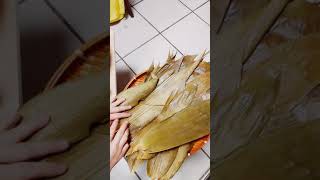 Taiwan style Homemade Rice dumpling wrapped in bamboo leaves｜端午節だから今年もチマキ作り【端午節吃粽子】 short [upl. by Airotkiv416]