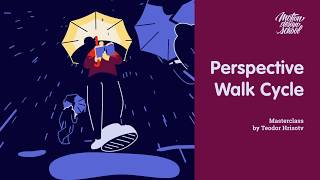 Perspective Walk cycle Hand drawn animation by Teodor Hristov [upl. by Mathe473]